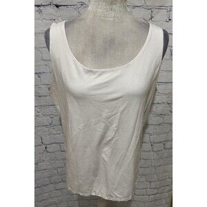 Talbots Women's White Tank Top Size XL Round Neck Sleeveless